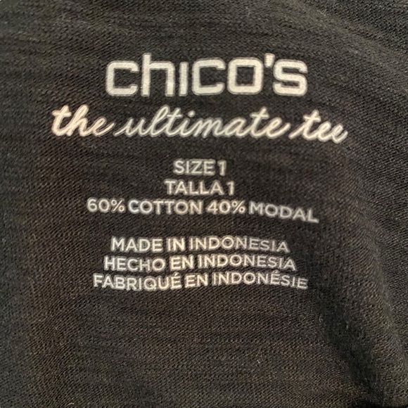 Chico’s ultimate tee slub knit size S tee Shirt top black - Picture 5 of 5